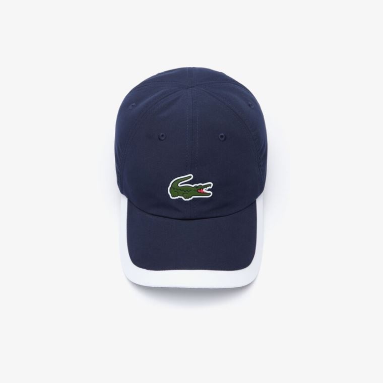 Lacoste SPORT Contrast Border Lette Cap Mørkeblå Blå Hvide | vxpHZY1V