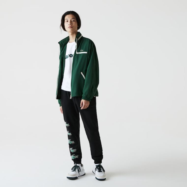 Lacoste SPORT Crocodile Print Fleece Jogging Pants Sort | yAhmyB04