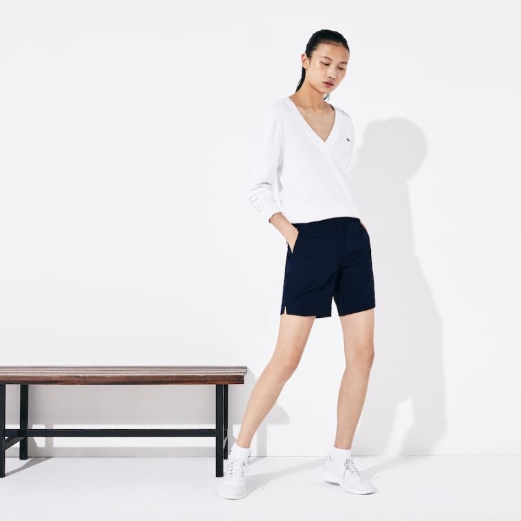 Lacoste SPORT Gabardine Bermuda Shorts Mørkeblå Blå | q0aw3pxw