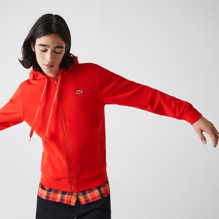 Lacoste SPORT Hætte Lette Bi-material Sweatshirt Rød | 5nnZpLMT