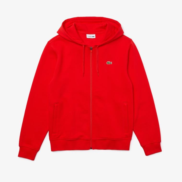 Lacoste SPORT Hætte Lette Bi-material Sweatshirt Rød | 5nnZpLMT