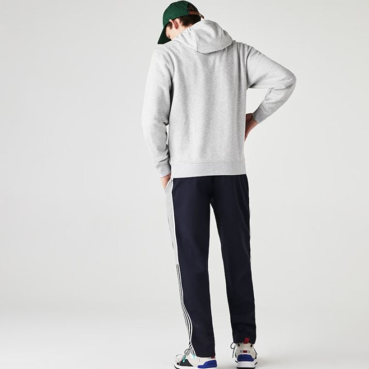 Lacoste SPORT Hætte Lette Bi-material Sweatshirt Grå Lysegrå | el3fk1sS