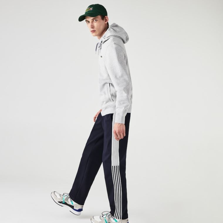 Lacoste SPORT Hætte Lette Bi-material Sweatshirt Grå Lysegrå | el3fk1sS