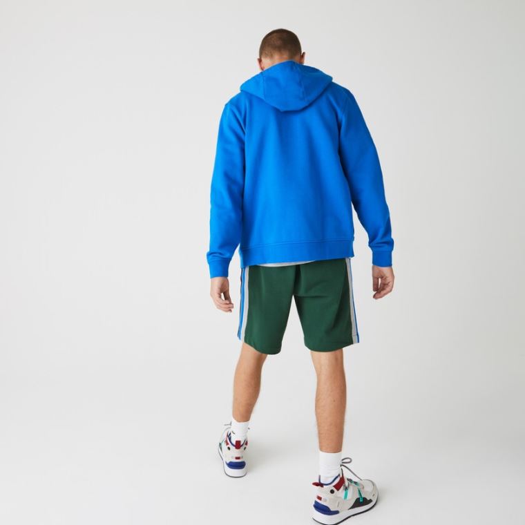 Lacoste SPORT Hætte Lette Bi-material Sweatshirt Blå | sj1lRlWW