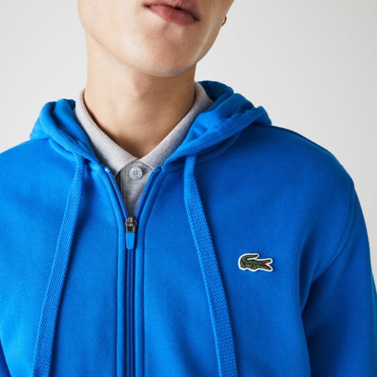 Lacoste SPORT Hætte Lette Bi-material Sweatshirt Blå | sj1lRlWW