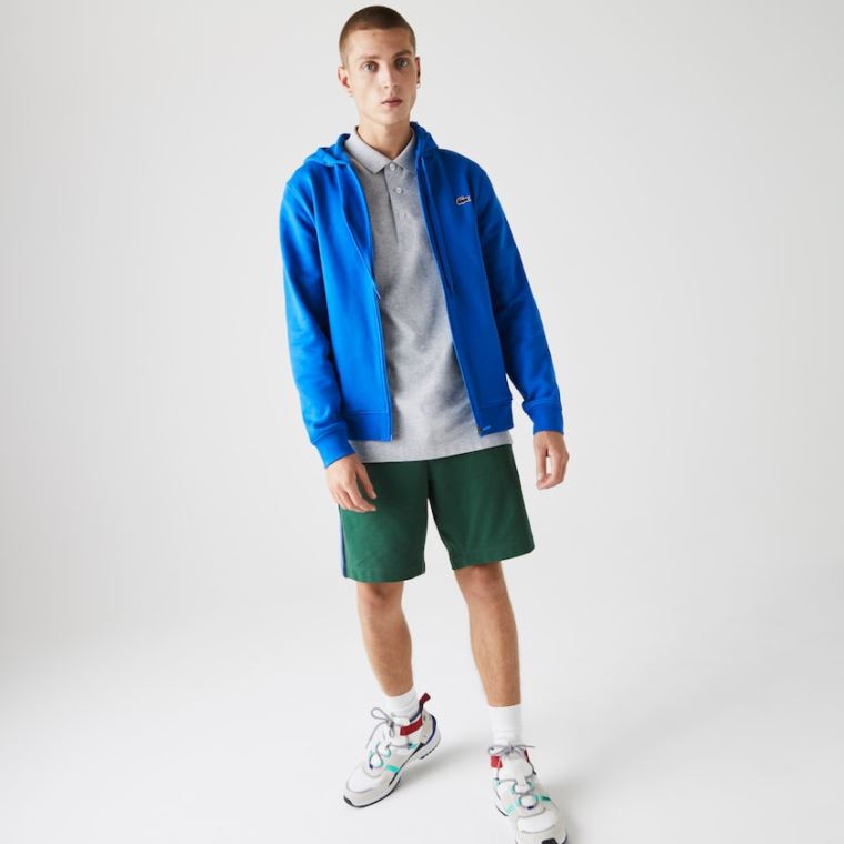 Lacoste SPORT Hætte Lette Bi-material Sweatshirt Blå | sj1lRlWW