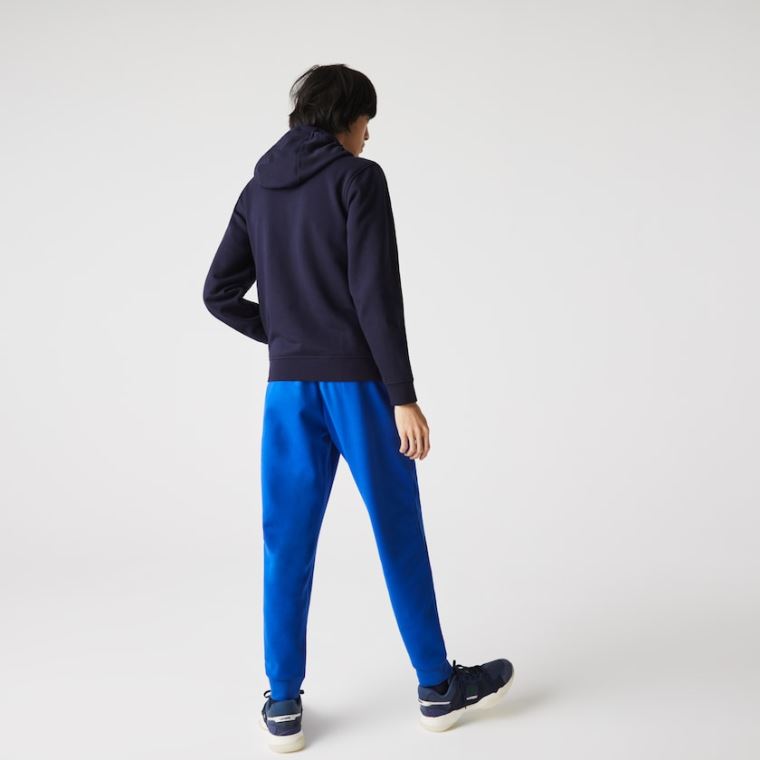 Lacoste SPORT Hætte Lette Bi-material Sweatshirt Mørkeblå Blå | wfoA4iXH