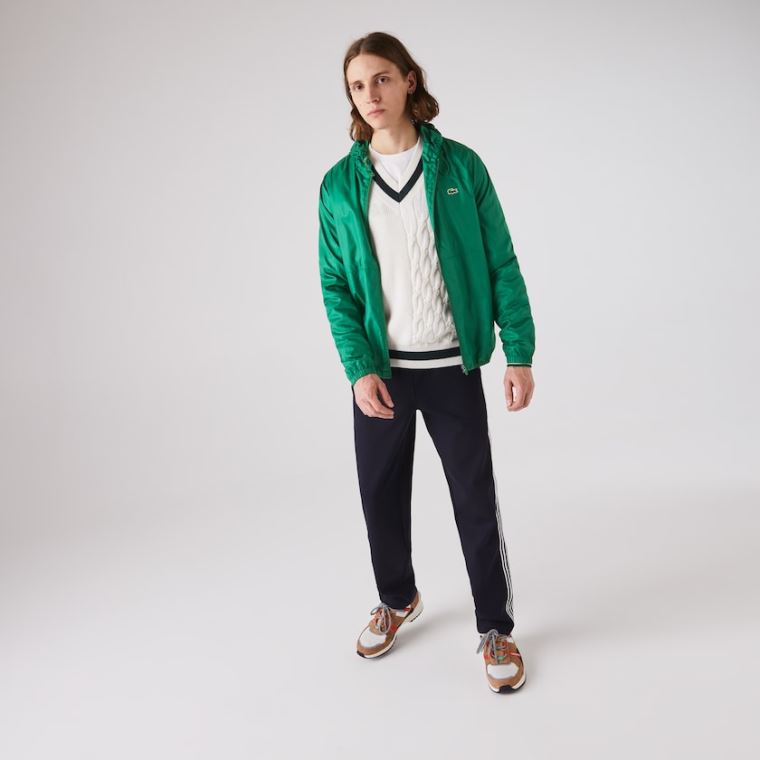 Lacoste SPORT Hætte Strand-Resistant Jacket Grøn | gK1lNZem