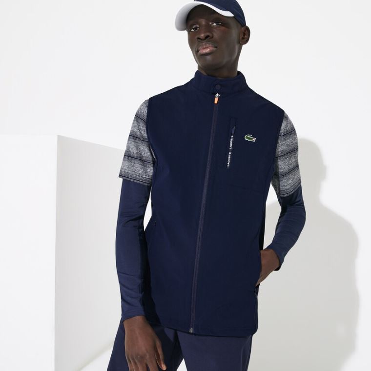 Lacoste SPORT Lette Strand-Resistant Golf Vest Mørkeblå Blå Rød | v2opP2pz