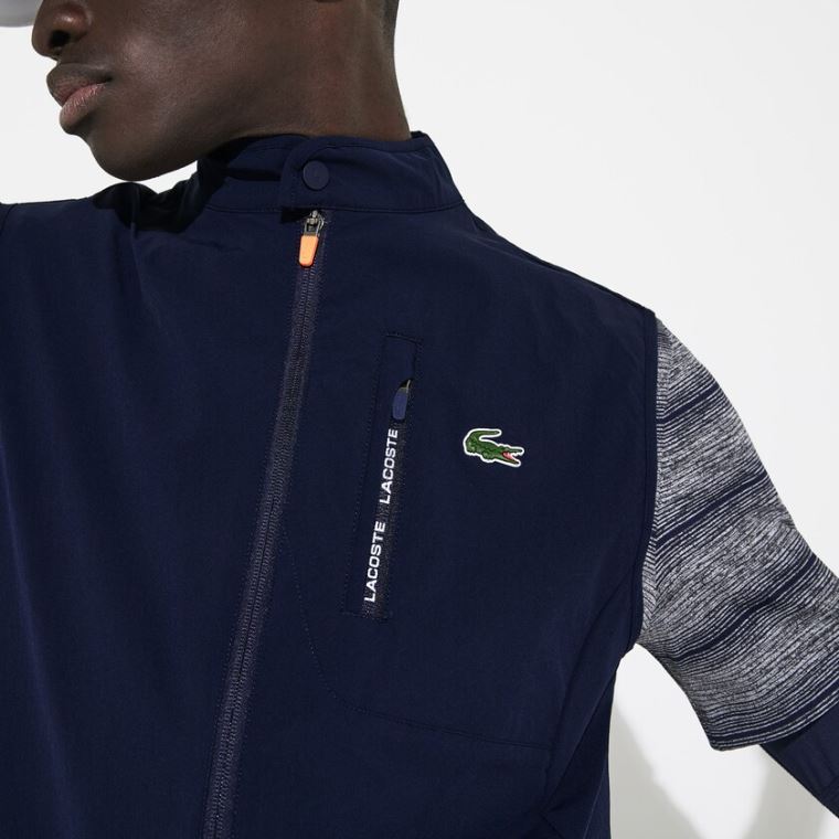 Lacoste SPORT Lette Strand-Resistant Golf Vest Mørkeblå Blå Rød | v2opP2pz