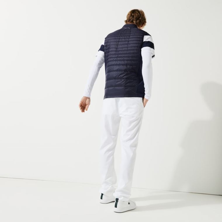 Lacoste SPORT Lette Strand-Resistant Quilted Golf Vest Mørkeblå Blå | Y3WdzC9H