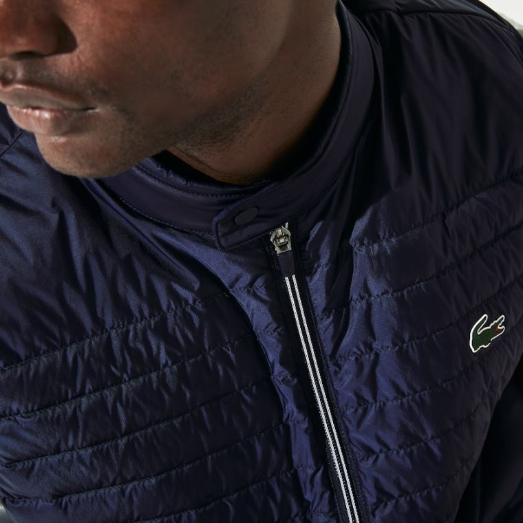 Lacoste SPORT Lette Strand-Resistant Quilted Golf Vest Mørkeblå Blå | Y3WdzC9H