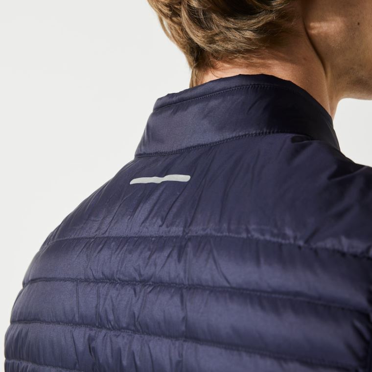 Lacoste SPORT Lette Strand-Resistant Quilted Golf Vest Mørkeblå Blå | Y3WdzC9H