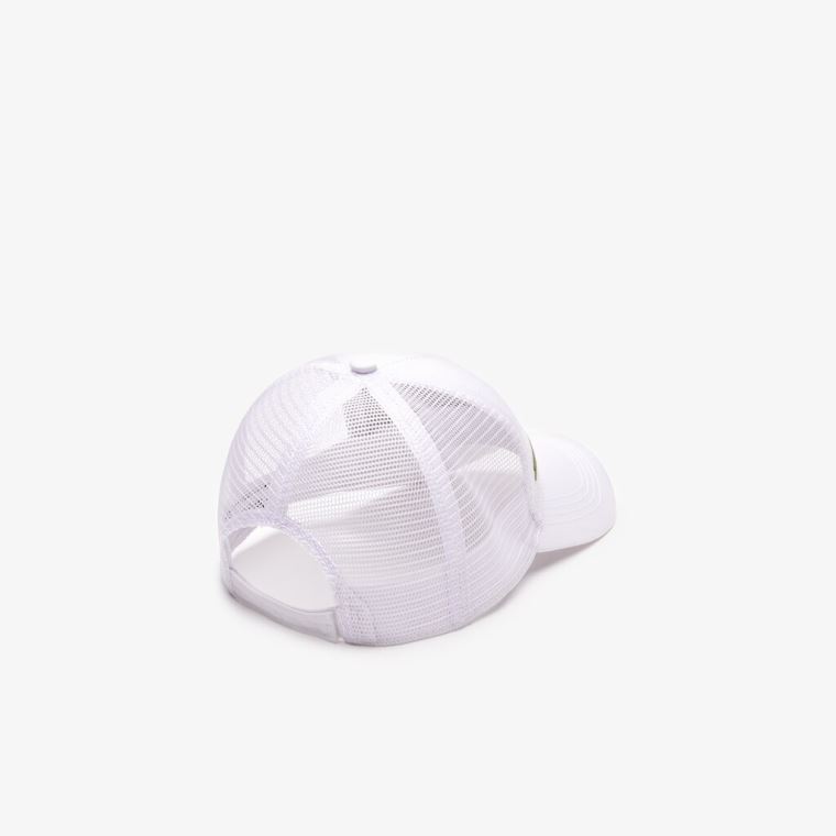 Lacoste SPORT Mesh Panel Bomulds Cap Hvide | zRJPsjvW