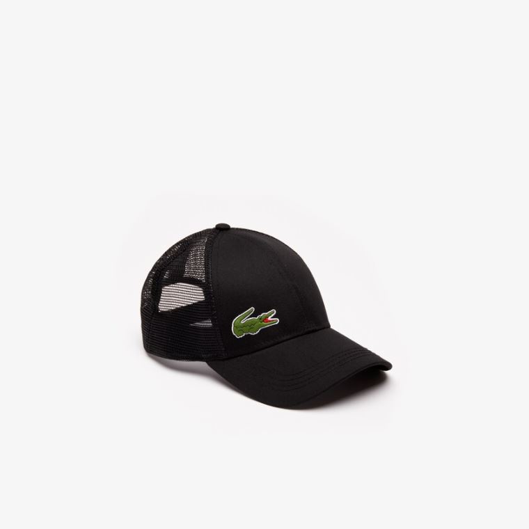 Lacoste SPORT Mesh Panel Bomulds Cap Sort | JaVLWJSR