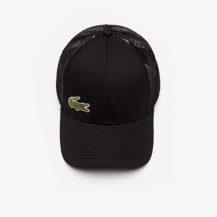 Lacoste SPORT Mesh Panel Bomulds Cap Sort | JaVLWJSR