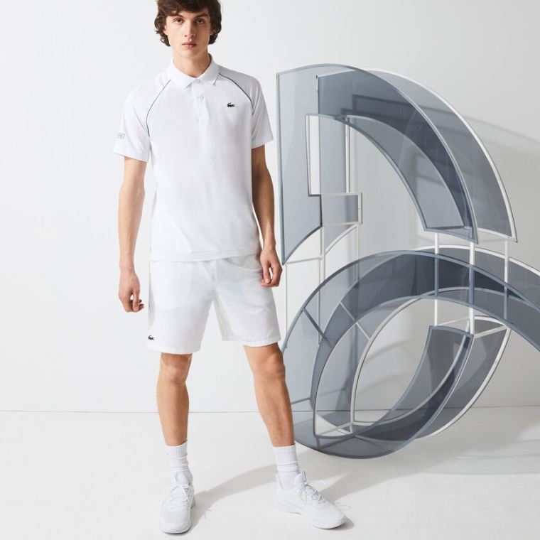 Lacoste SPORT Novak Djokovic Åndbar Ultra-Light Polo Shirt Hvide Grøn | htD6a3qb