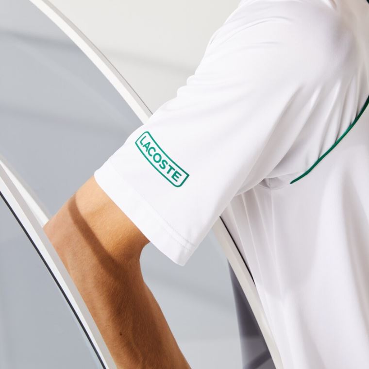 Lacoste SPORT Novak Djokovic Åndbar Ultra-Light Polo Shirt Hvide Grøn | htD6a3qb