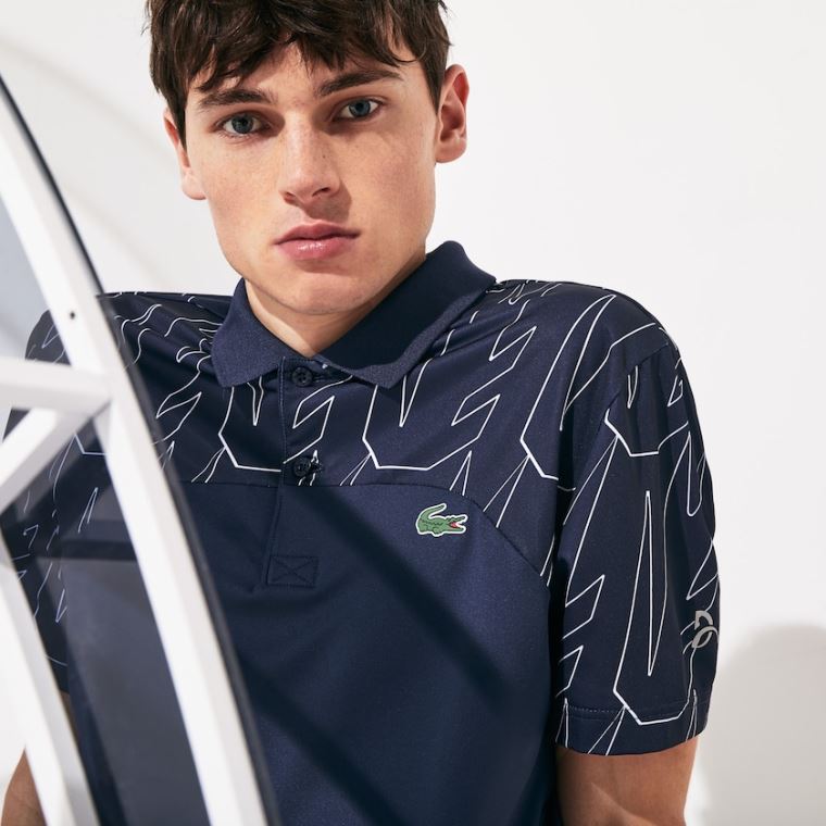 Lacoste SPORT Novak Djokovic Åndbar Ultra-Light Polo Shirt Mørkeblå Blå Hvide | nBs10sT3