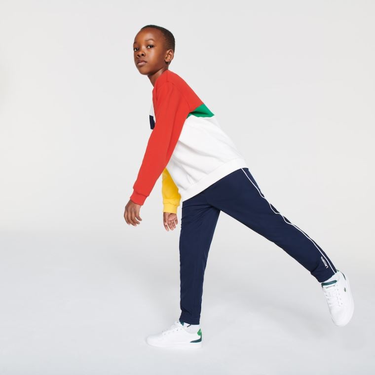 Lacoste SPORT Piped Lette Trackpants Mørkeblå Blå Hvide | hCnPAbpS