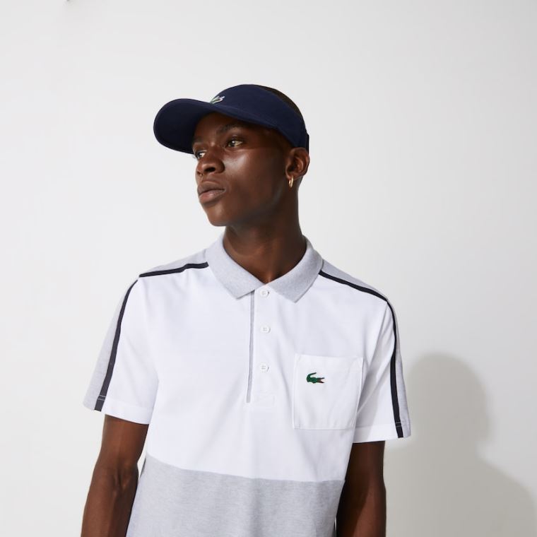 Lacoste SPORT Piqué And Fleece Tennis Visor Mørkeblå Blå | lQaiwaCY