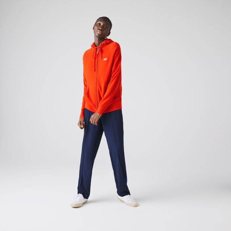 Lacoste SPORT Recycled Cashmere Zip Sweater Rød | W9oZeVZU