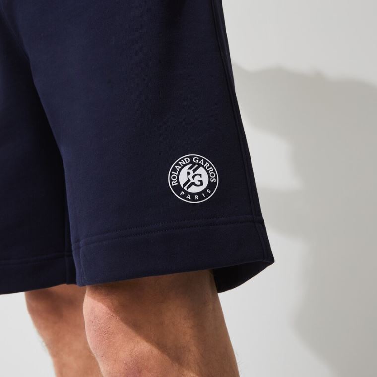 Lacoste SPORT Roland Garros Bomulds Fleece Shorts Mørkeblå Blå Grøn Hvide | AMmBiHRt