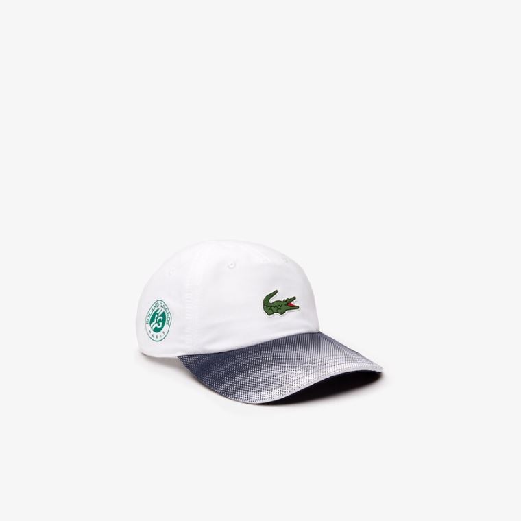 Lacoste SPORT Roland Garros Ombré Cap Hvide Mørkeblå Blå | lr9eErDA