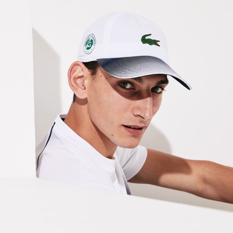 Lacoste SPORT Roland Garros Ombré Cap Hvide Mørkeblå Blå | lr9eErDA