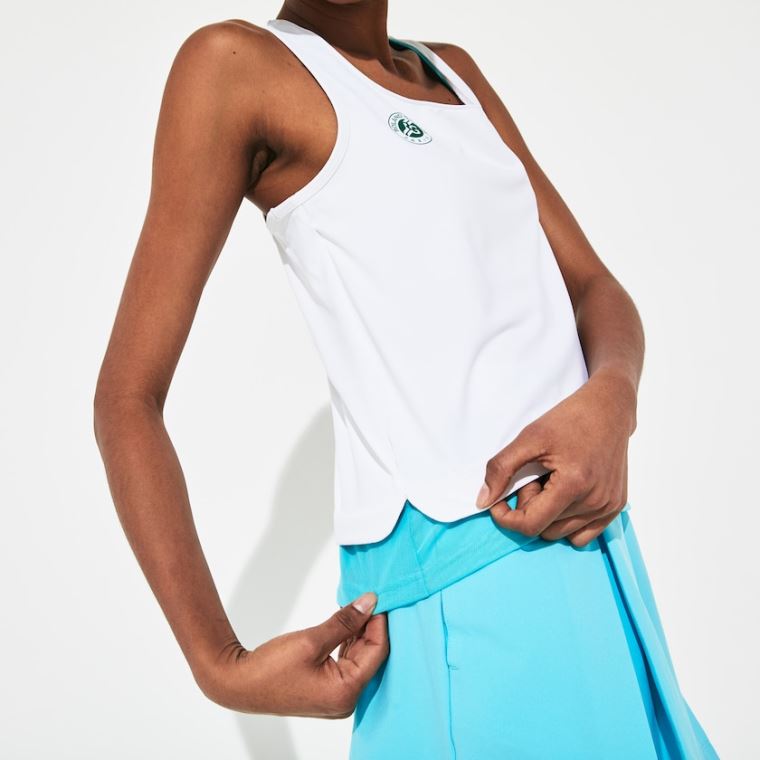 Lacoste SPORT Roland Garros Performance Tank Top Hvide Turkis Grøn | oWrJEDBI