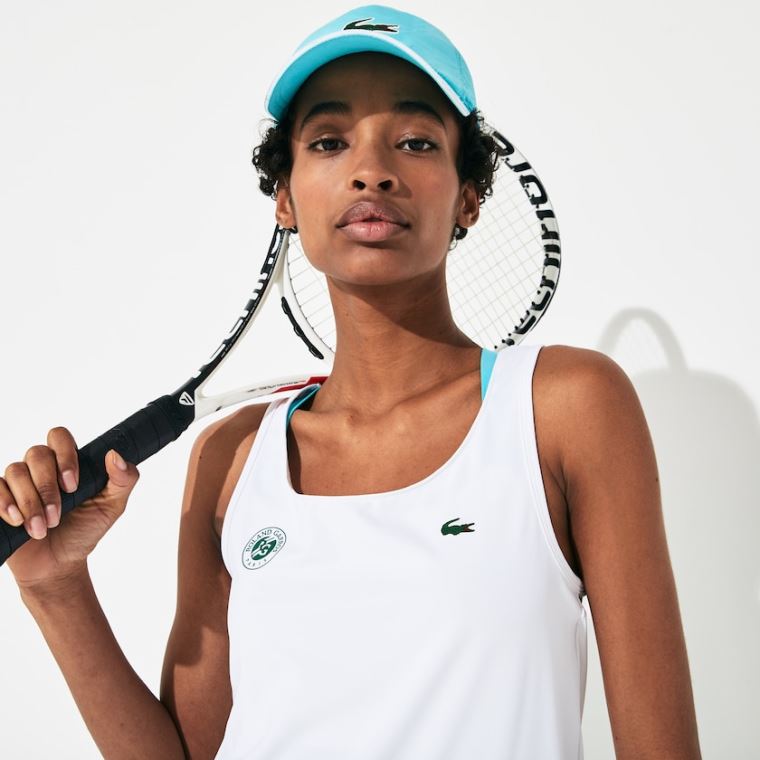 Lacoste SPORT Roland Garros Performance Tank Top Hvide Turkis Grøn | oWrJEDBI