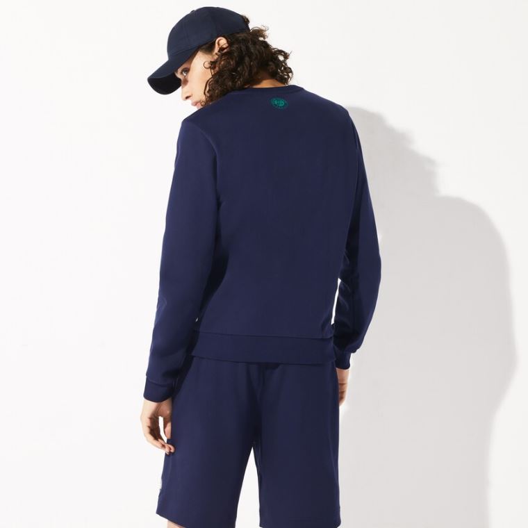 Lacoste SPORT Roland Garros Plant Print Sweatshirt Mørkeblå Blå Grøn | iVjuButj