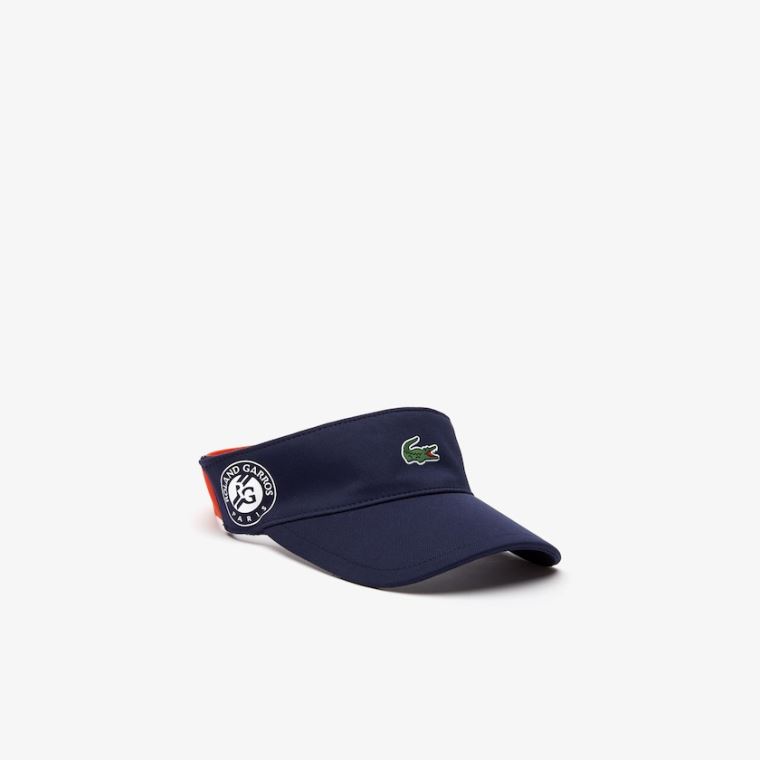 Lacoste SPORT Roland Garros Two-Tone Piqué Visor Mørkeblå Blå Rød Hvide | 5dJsAb4V