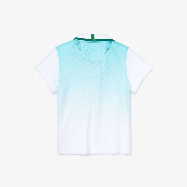 Lacoste SPORT Roland Garros V-Neck Polo Shirt Hvide Turkis Grøn | MNsi6ui7