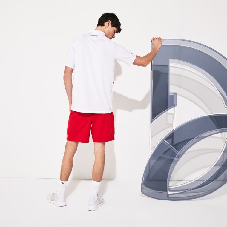 Lacoste SPORT Roland Garros x Novak Djokovic Polo Shirt Hvide Rød | vqkE6znL