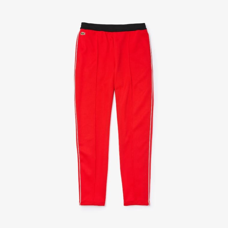 Lacoste SPORT Run-resistant Pleated Tracksuit Pants Rød Sort Hvide | ogpbqTmN