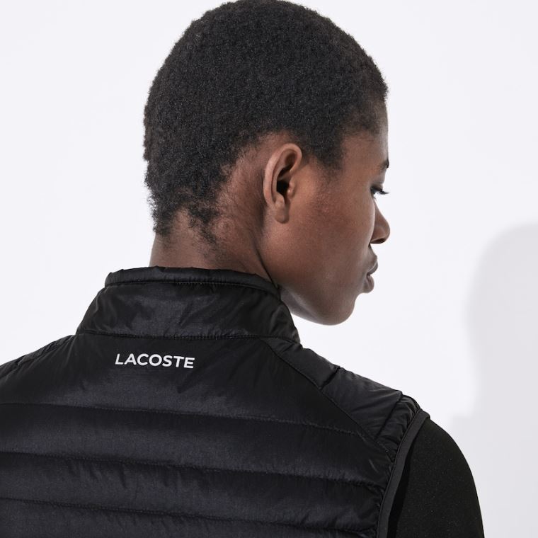 Lacoste SPORT Strand-Resistant Quilted Technical Golf Vest Sort | 8b90hhm7