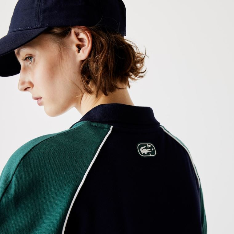 Lacoste SPORT Stretch Bomulds Golf Polo Kjole Mørkeblå Blå Grøn Hvide | y0PmXk0Q