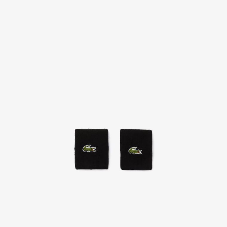 Lacoste SPORT Stretch Bomulds Jersey Wristband Sort | cb1IVaAQ