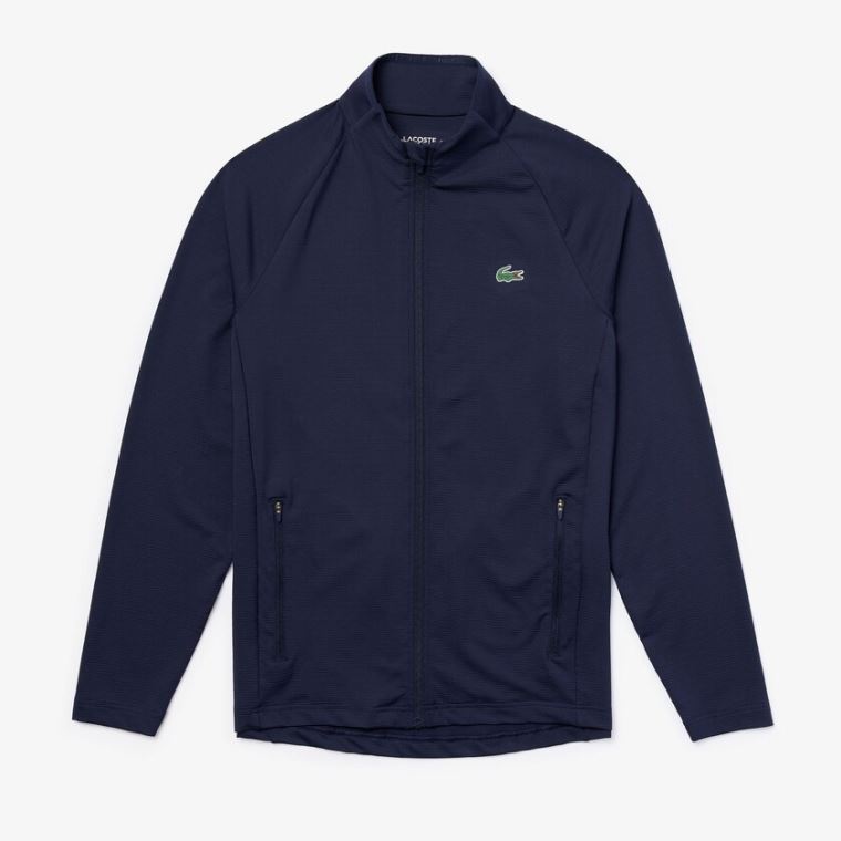 Lacoste SPORT Stretch Ergonomic Zippered Golf Jacket Mørkeblå Blå | zECtuT9O