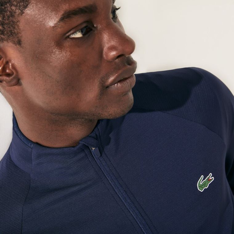 Lacoste SPORT Stretch Ergonomic Zippered Golf Jacket Mørkeblå Blå | zECtuT9O