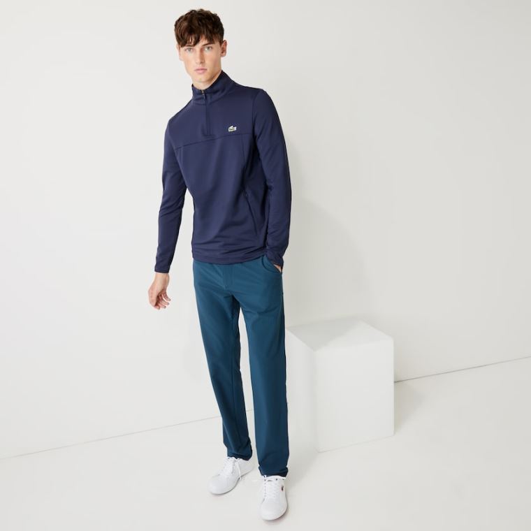 Lacoste SPORT Stretch Zippered Collar Sweatshirt Mørkeblå Blå | 1e2bv83B