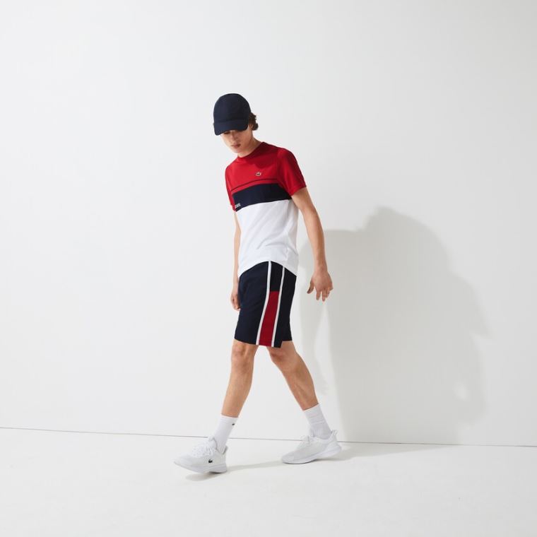 Lacoste SPORT Taffeta Tennis Shorts Mørkeblå Blå Rød Hvide | 6Azgpak8