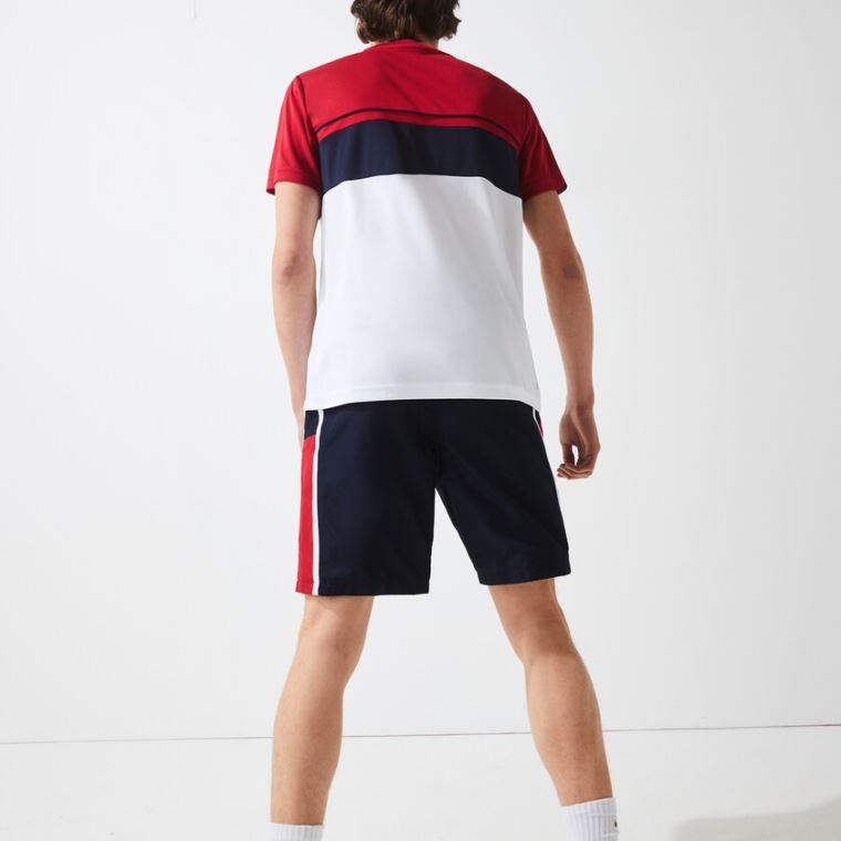 Lacoste SPORT Taffeta Tennis Shorts Mørkeblå Blå Rød Hvide | 6Azgpak8