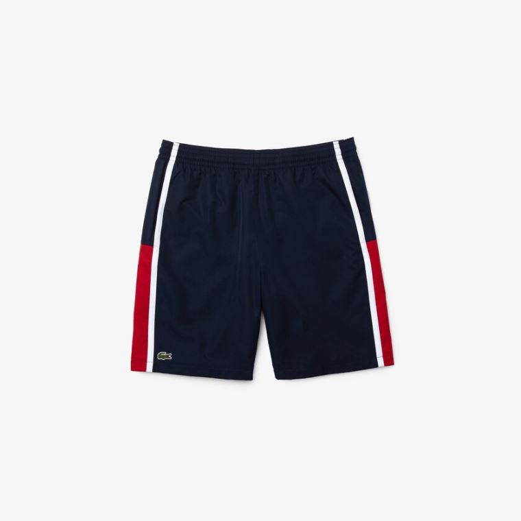 Lacoste SPORT Taffeta Tennis Shorts Mørkeblå Blå Rød Hvide | 6Azgpak8