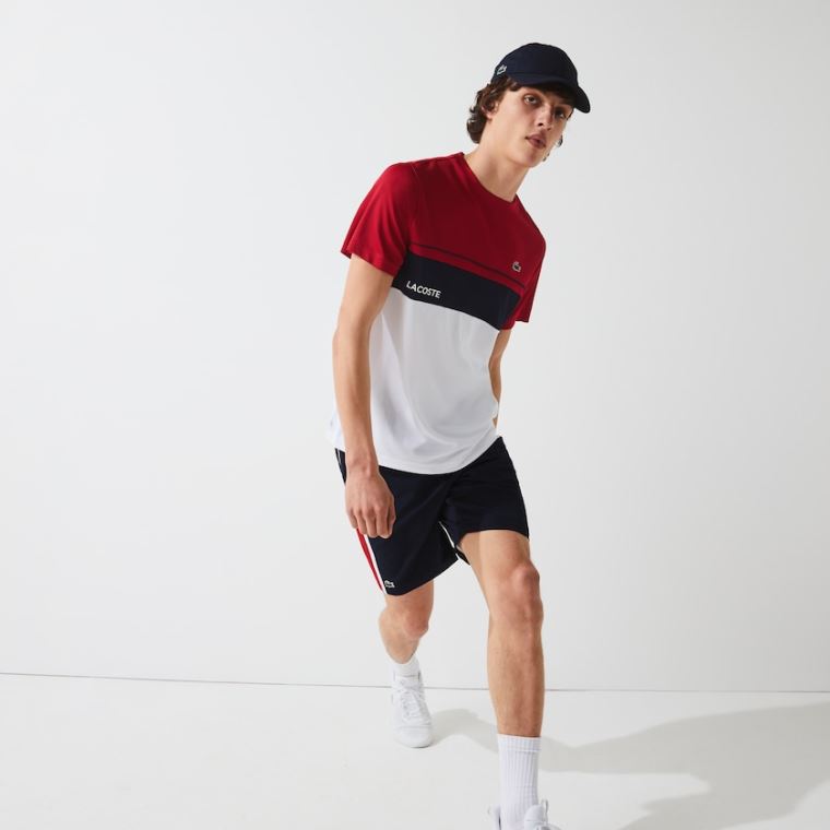 Lacoste SPORT Taffeta Tennis Shorts Mørkeblå Blå Rød Hvide | 6Azgpak8