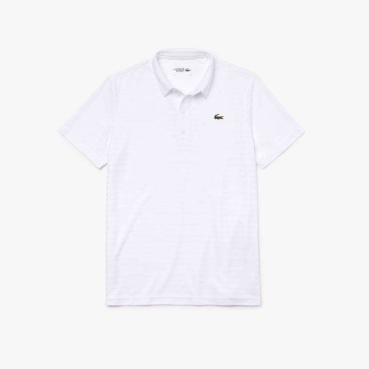 Lacoste SPORT Textured Åndbar Golf Polo Shirt Hvide | HmsrtUg2