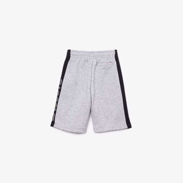 Lacoste SPORT Two-Tone Fleece Shorts Grå Mørkeblå Blå Hvide | dPJEdk1u