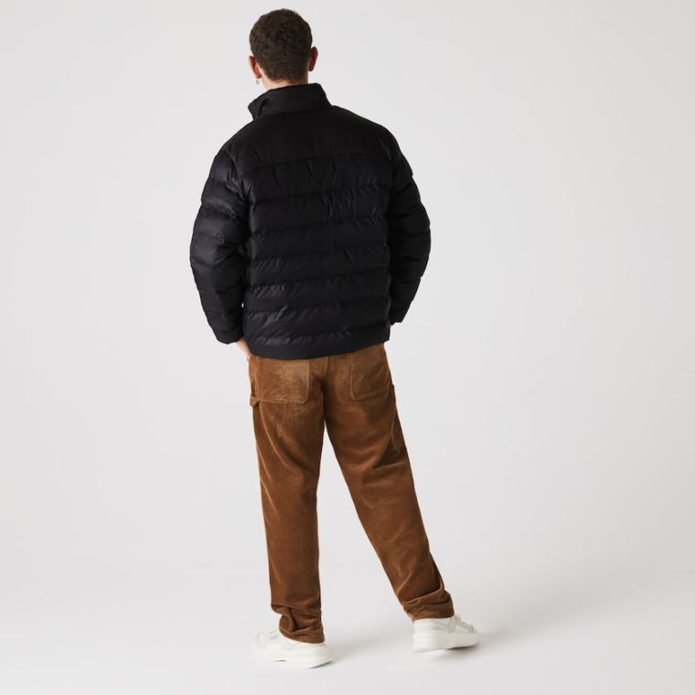 Lacoste SPORT Two-Tone Strand-Resistant Quilted Jacket Mørkegrå Sort | zCjtMUb1