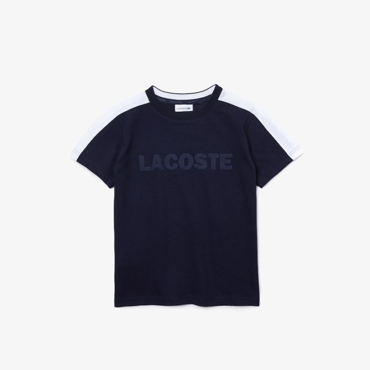 Lacoste SPORT Two-Tone T-shirt Mørkeblå Blå Hvide | 3HL1Nbuu